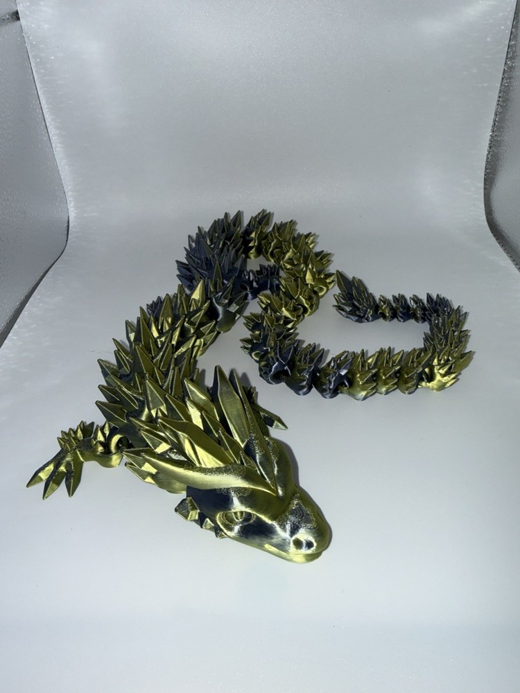 3D Printed Crystal Dragon Flexible Full Articulated Dragon Desk Toy Decoration