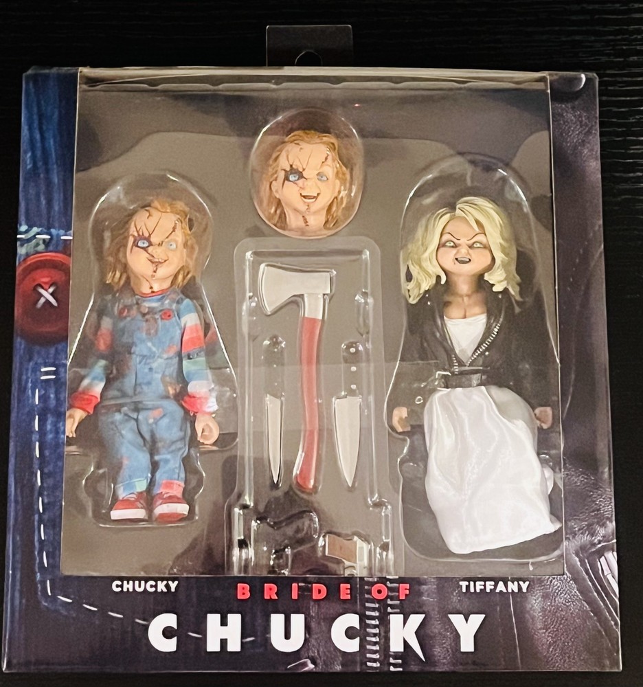 NECA Bride of Chucky Tiffany and Chucky 8″ Clothed Action Figures 2 PACK NISB