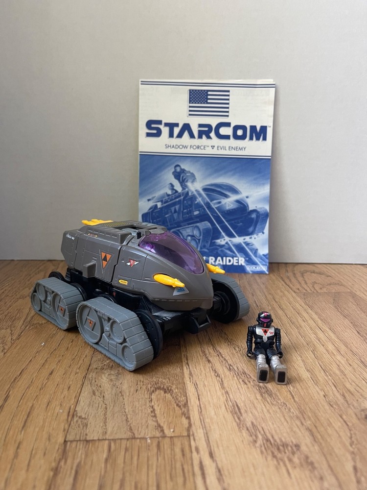 Vintage Coleco StarCom Shadow Raider Vehicle with Captain Battlcron Figure