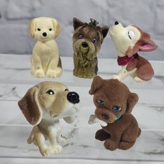 Mini Puppy Dogs Flocked Figures Lot of 5 Some Puppy in My Pocket