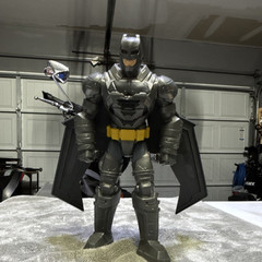 Batman Plastic Action Figure with Cape Included, Black/Gray/Yellow Color