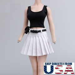 1/6 Tank Top Pleated Skirt Belt Bag Set For 12″ PHICEN Hot Toys Female Figure