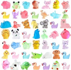60PCS Miniature Resin Animals – Luminous Party Favors & Garden Accents