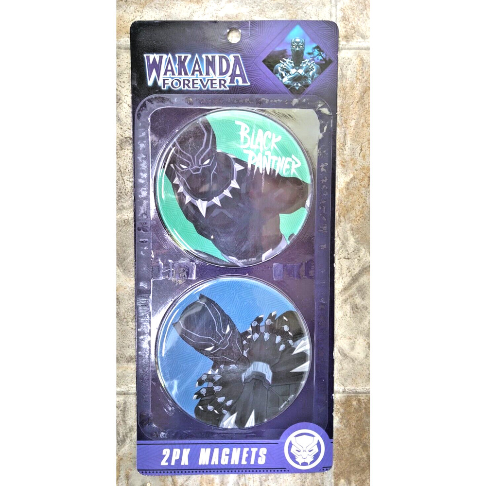 Marvel Wakanda Forever Black Panther 4″ Magnet Blue/Green 2 Pack – FAST SHIP!