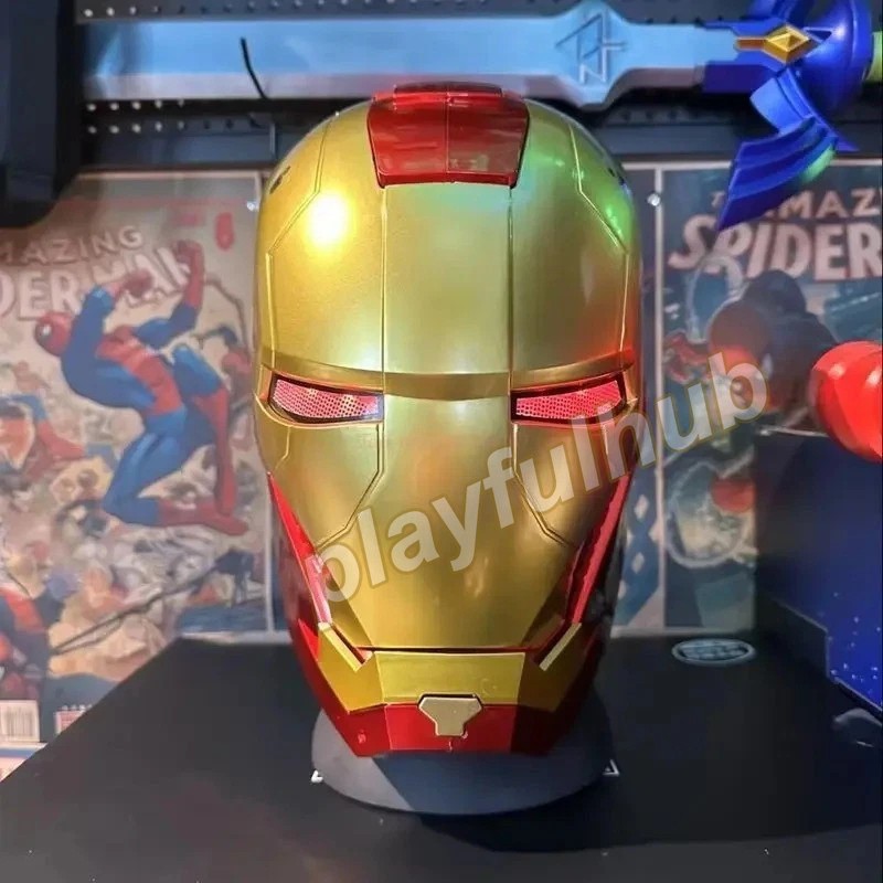 Iron Man Helmet Mk5 Electric Touch Control Helmet 1/1 Cosplay Led Eyes Mask