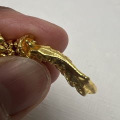 Chinese Gold Tone Articulated Dragon Figurine 3D Zodiac Tabletop Feng Shui Decor