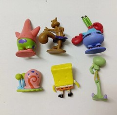 lot of 6 SpongeBob SquarePants PVC mini figure 2″