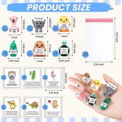 100 Mini Figures Gift Set with Positive Cards & Bags