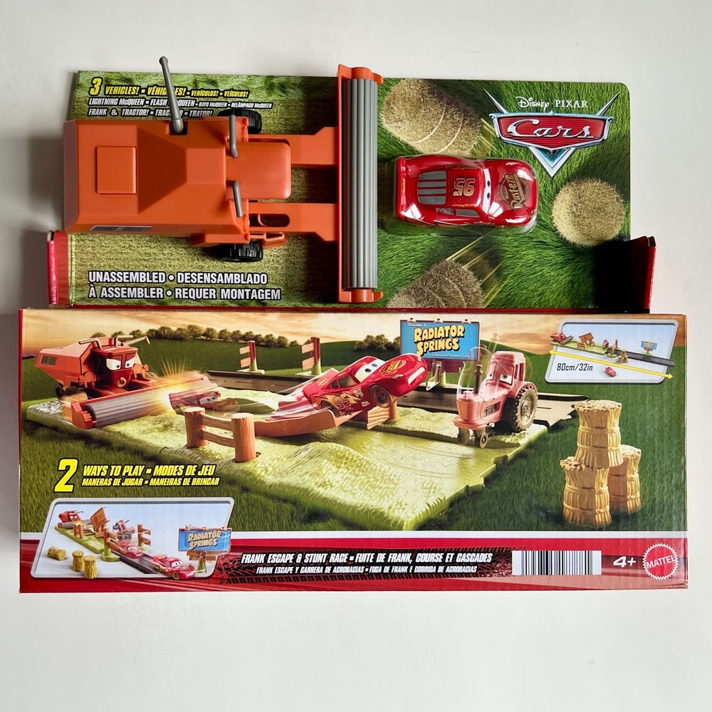 Disney Pixar Cars Frank Scape & Stunt Race 3 Vehicles Playset 2023 Brand New