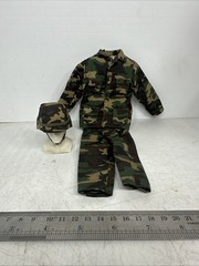 1/6 HASBRO GI JOE US ARMY 10TH MTN DIV WOODLAND CAMOUFLAGE UNIFORM & HELMET SET