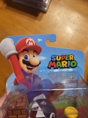 Super Mario CHAIN CHOMP WITH BLOCK 4 Inch Articulated Figure Jakks Pacific