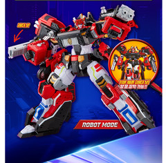 Metal Cardbot W Blaion Transformer Robot Fire Ladder Truck Korean Toy