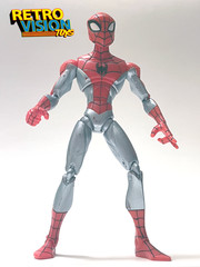 Spider-Man Animated Series Red/Silver Glider Spider Charged(2008, Hasbro) Figure