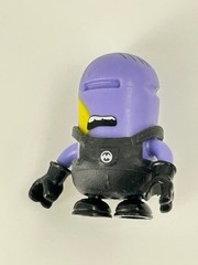 Despicable Me Evil Minion Figure 1.5 Inch Black Overalls Yellow Purple