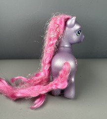Vintage 2002 G3 My Little Pony Petal Blossom Purple Shimmer Pink Extra Long Hair
