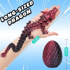 12″ 3D Printed Dragon Egg, Mystery Articulated Crystal Dragon Egg Fidget Toys…