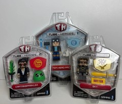 Lot of 3 NEW SEALED Tube Heros Figue DanTDM / CaptainSparklez / SkyDoesMinecraft