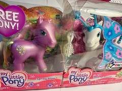 2004 G3 My Little Pony Wing Wishes w/Blossomforth & Spring Fever Toys R Us NIB