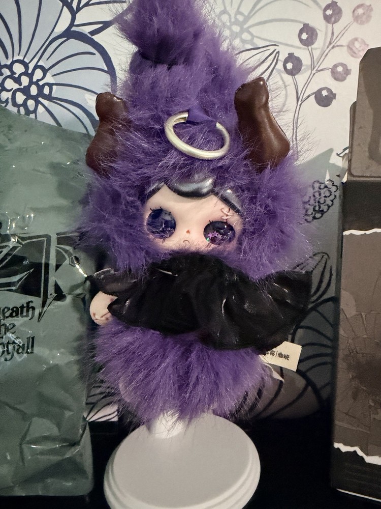 Yuna Beneath the Nightfall Demon Plush pendant with box, card and bag.