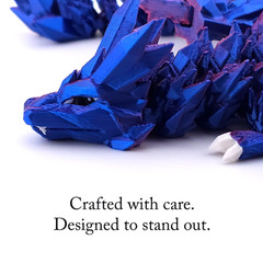 Qty 4 Articulated Crystal Dragon Toys 11.25″ 3D Printed Dragon Fidget Desk Pets