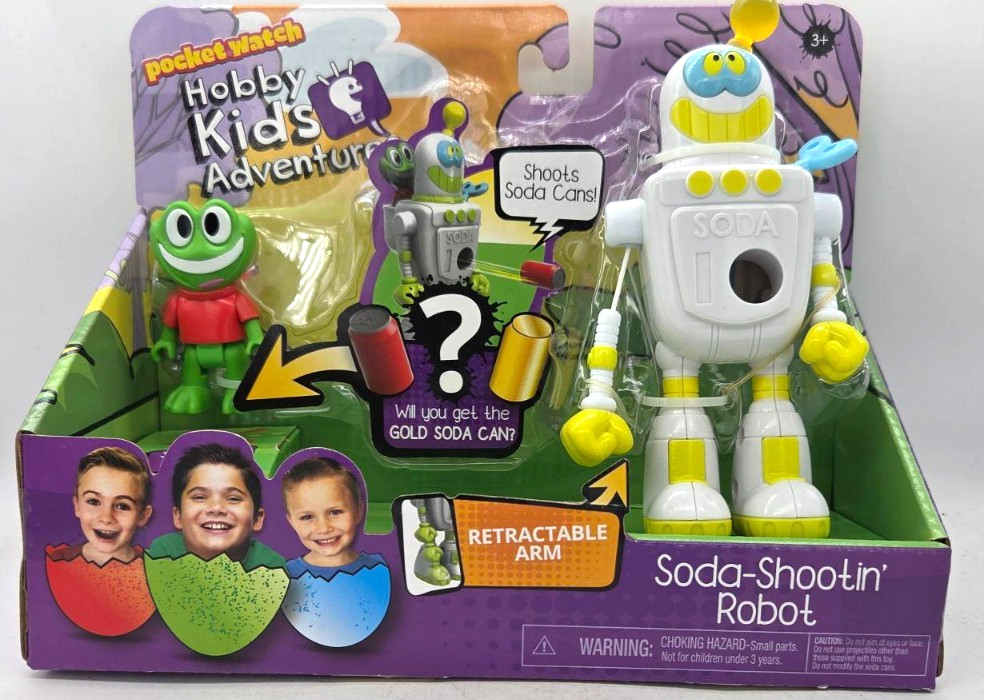 Pocket Watch Hobby Kids Adventures Soda-Shootin Robot, NEW, ages 3+