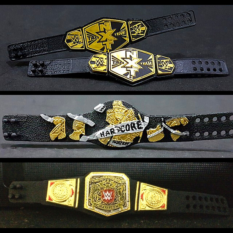 WWE NXT Tag Team Championship Hardcore United Kingdom Wrestling Belt Toy Figure