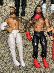WWE Elite Bloodline Lot Rock Jimmy Uso Jey Uso Roman Reigns