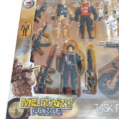 Military Force Task Force Playset 4″ Action Figures 18 Pieces Motorcycle Ages 3+