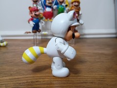 12-PK WHITE TANOOKI SUPER MARIO 4″ Lot Builder Penguin Cat Metal Raccoon Luigi