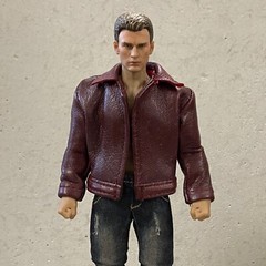 PB-LBJ-RD: 1/12 scale Red Leather Jacket for 6″ medium to slim body