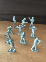 Unpainted Lot Of 28 Lead Figures-Knights-Indians-Tee Pee-Calvary-WWI Solders