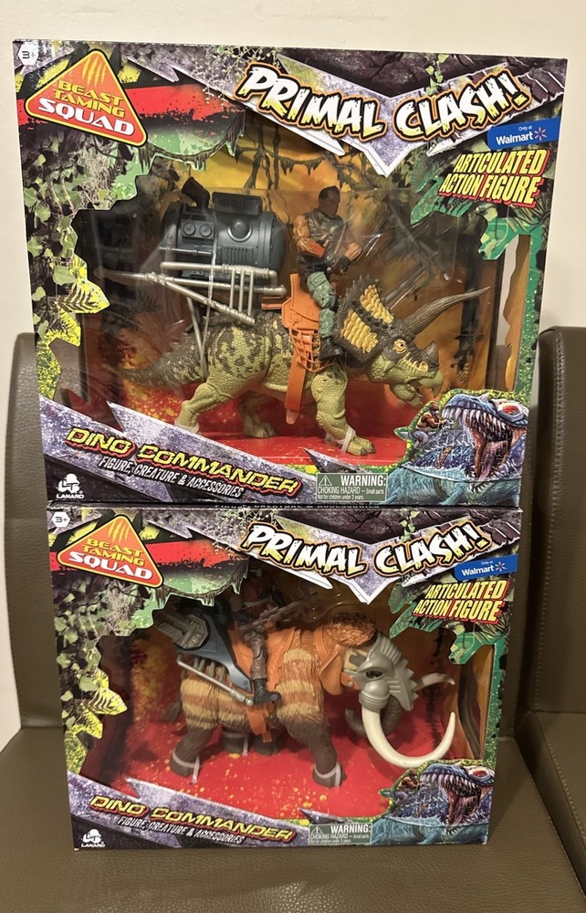 Primal Clash Dino Commander Mammoth & Triceratops 2 Sets 2018 Lanard New
