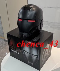 US Now!!! 1:1 Wearable Full Black MK5 Helmet LED Iron Man Full Face Mask w/ Box