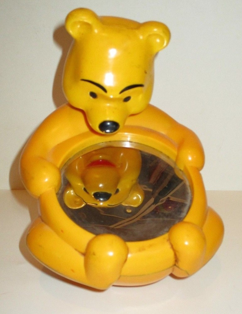 VINTAGE DISNEY SHELLCORE WINNIE THE POOH ROLL ‘N PLAY MIRROR 1983 BABY CRIB TOY