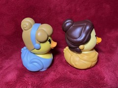 Disney Duckalooz Lot of 2 Just Play Rubber Ducks Belle Cinderella 3” Princess