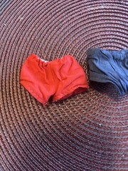 GI Joe Vintage 1960’s Sea Sled & Scuba Frogman Red, Tan Blue Shorts Lot – 12”