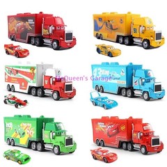 Disney Pixar Cars Mack Truck & Lightning McQueen Diecast Metal 2-Pack Toy Set