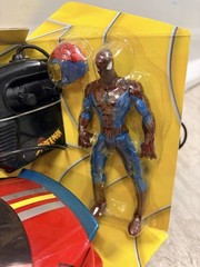 Vintage Marvel Spiderman Vintage Wired RC Remote Control Car W/figure Brand New