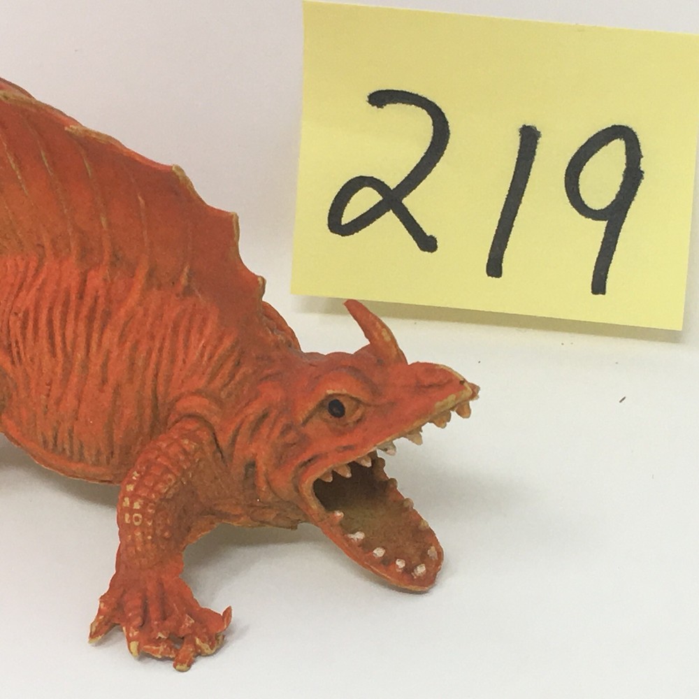 Vintage Plastic Rubber Toy 1970’s Chinasaur Hollow Yellow Orange Spinosaurus