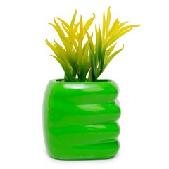 Marvel Comics Hulk Smash Hand 3-Inch Ceramic Mini Planter With Artificial