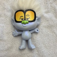 Trolls Action Figure Gray with White Hair and Yellow Glasses