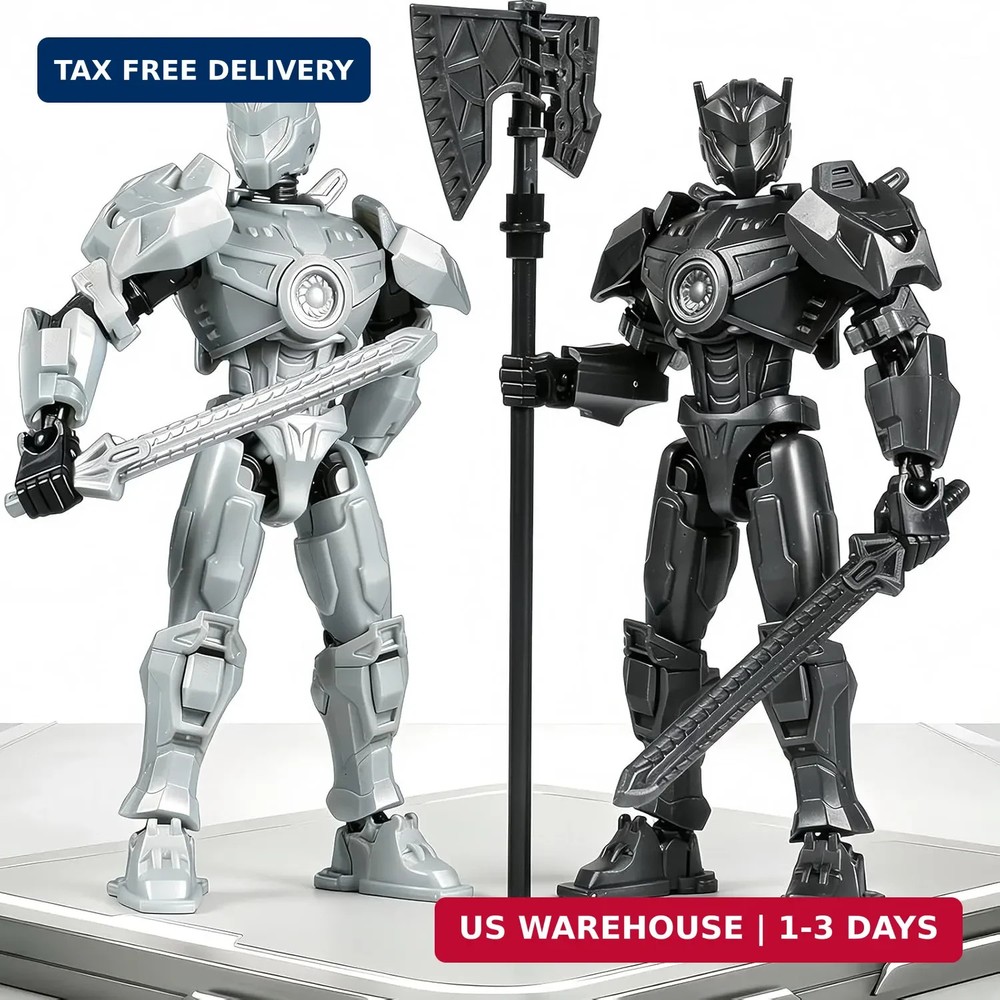 2 Pack T13 Action Figure Set, Already Assembled Titan 13 Robot, 5.5 Inch Posable