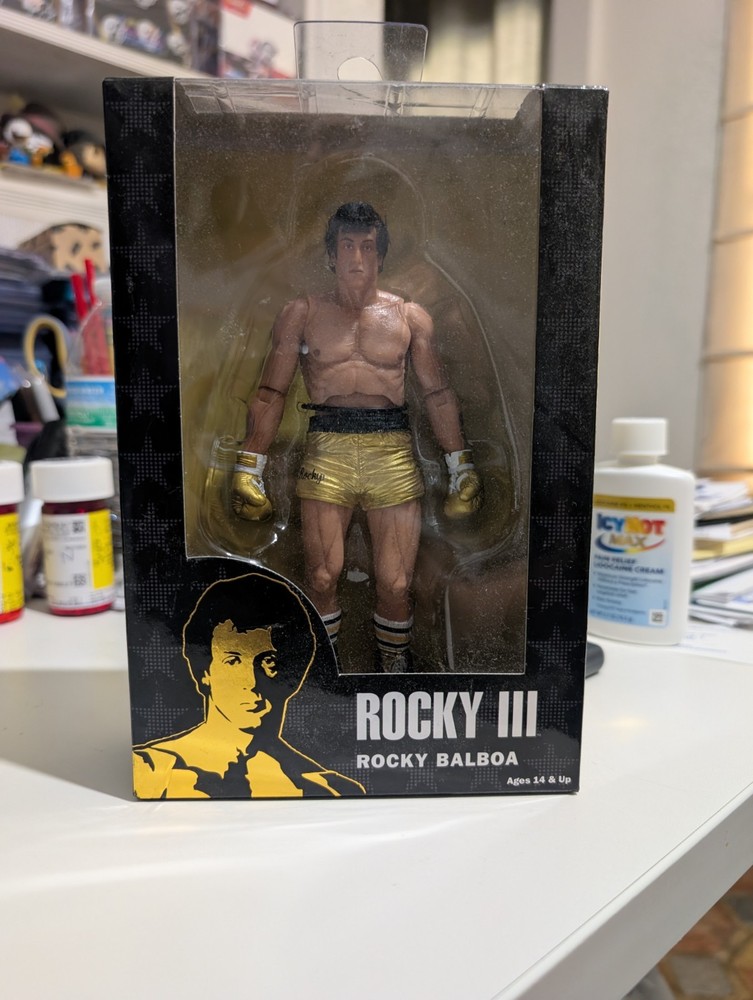 Rocky Balboa III 3 boxing Action Figure NECA 2016 NEW 40th Anniversary belt