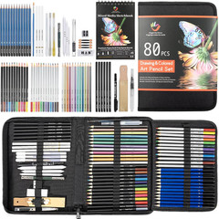 80 PCS Pro Drawing Set Sketching Kit, Art Kit with Drawing Pencils for Sketching