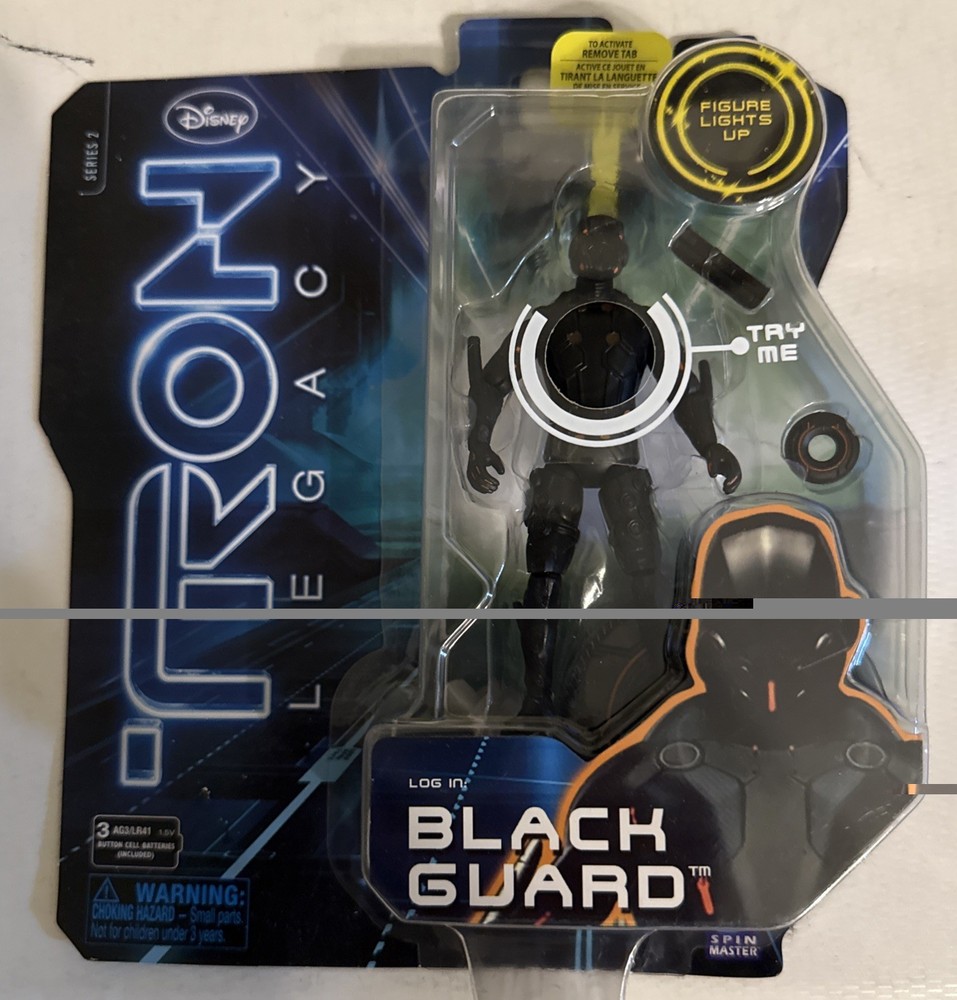 Disney Tron Legacy Black Guard Action Figure MOC 2010 Spinmaster 4″ Sealed