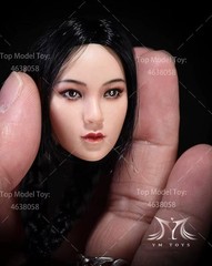 YMTOYS 1/6 Asian Beauty Ying Black Braids Head Sculpt Fit 12”Female Pale Figure