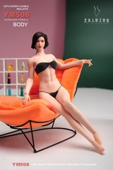 1/6 Female Pale Mid Bust Plump Silicone Doll Seamless Body For 12″ Action Figure
