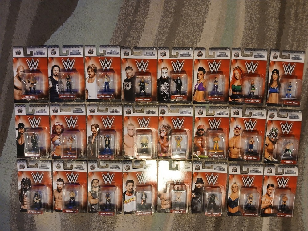 New In Package! Complete Set Of 24! WWE Nano Metalfigs Die-Cast.