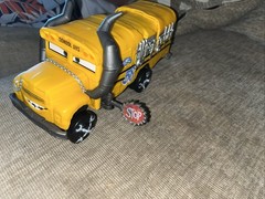 Disney Pixar Cars 3 Miss Fritter Plastic School Bus PREOWNED, Great Condition