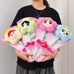 Powerpuff/Girls Series Plush Toy Creativity Artificial Flowers Stuffed Toy Gift